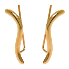 Fine Jewelry Delicate Sterling Silver Wave Ear Climber Earrings for Women