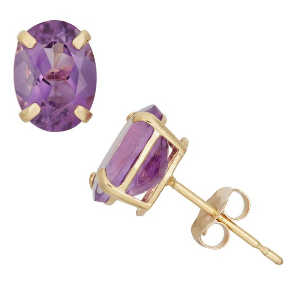 Guangzhou Jewelry Sterling Silver 8x6mm Oval-cut Birthstone Stud Earrings