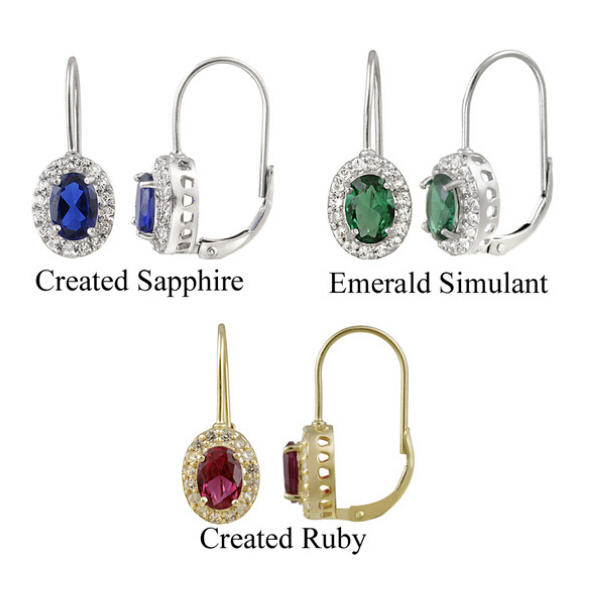 Women Sterling Silver Blue Sapphire Stone Leverback Dangle Earrings