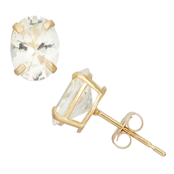 Guangzhou Jewelry Sterling Silver 8x6mm Oval-cut Birthstone Stud Earrings