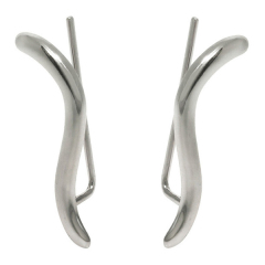 Fine Jewelry Delicate Sterling Silver Wave Ear Climber Earrings for Women