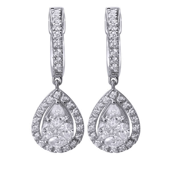 Landou Jewelry Fashion Sterling Silver Drop Artificial Diamond Wedding Earrings