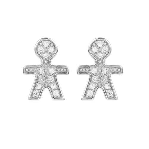 Pretty Design 925 Sterling Silver Cubic Zirconia Little Boy Stud Earrings