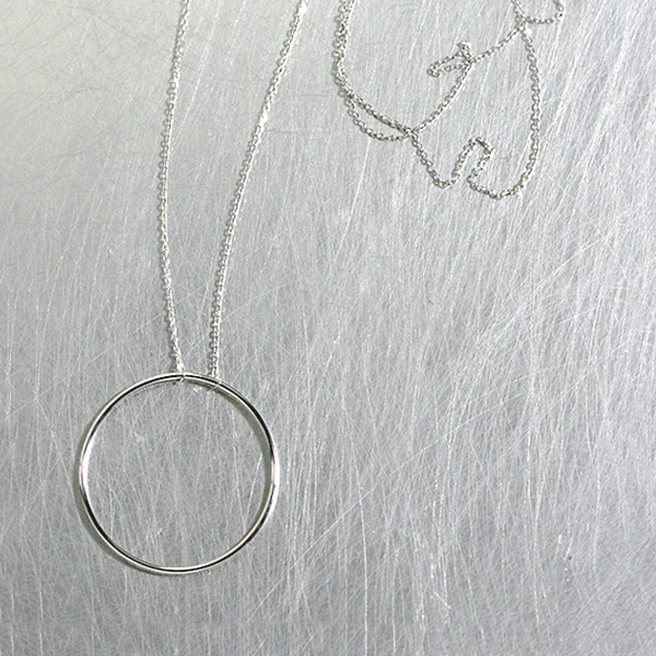 China Supplier Sterling Silver Wire Big Circle Necklace Women Jewelry