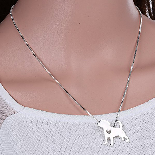 Sterling Silver Retriever Greyhound German Shepherd Dog Pendant Necklace