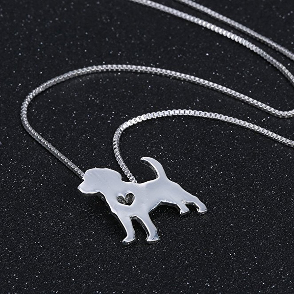 Sterling Silver Retriever Greyhound German Shepherd Dog Pendant Necklace