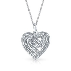 High Polish 925 Sterling Silver Cut-out Paw Print Heart Pendant Necklace