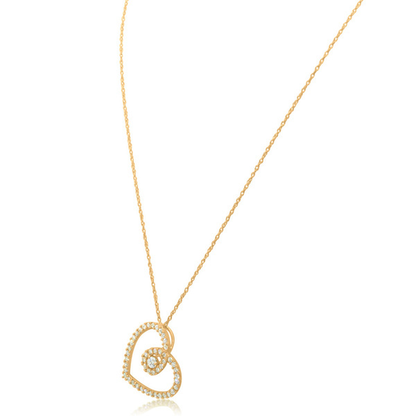 New Collection Sterling Silver Fake Diamond Heart Necklace for Girlfriend