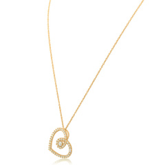 New Collection Sterling Silver Fake Diamond Heart Necklace for Girlfriend
