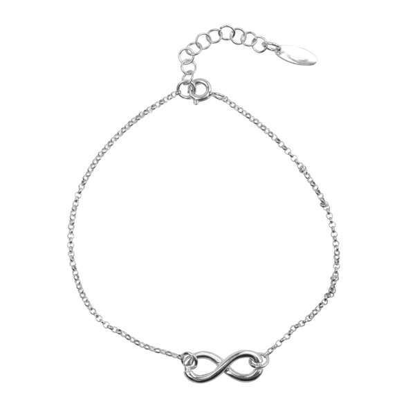 Fashion 18K Gold Sterling Silver Plain Gold Over Infinity Women Bracelet