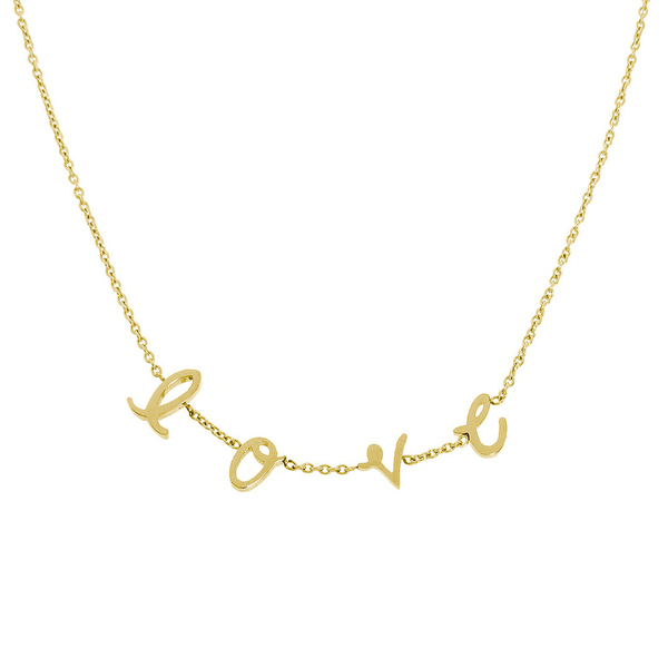 China Jewelry 18K Gold Plated Sterling Silver Love Charm Necklace