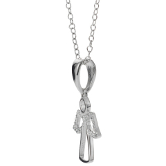 Women Jewelry Sterling Silver Cubic Zirconia Angel Wing Necklace