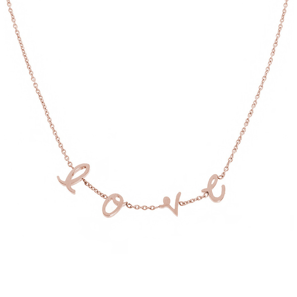 China Jewelry 18K Gold Plated Sterling Silver Love Charm Necklace