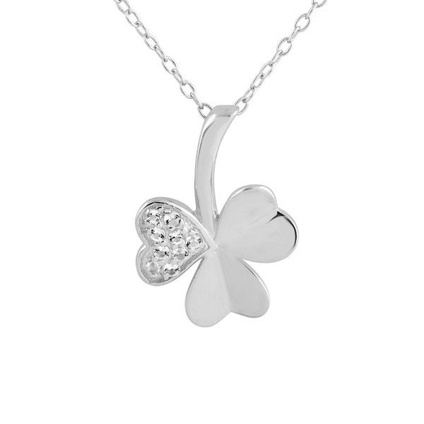 Rose Gold Plated Sterling Silver White Topaz Triple Heart Colver Necklace