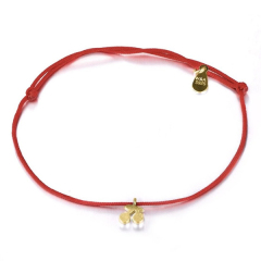 Handmade 925 Sterling Silver Plain Lucky Red Nylon Cord Cherry Bracelet