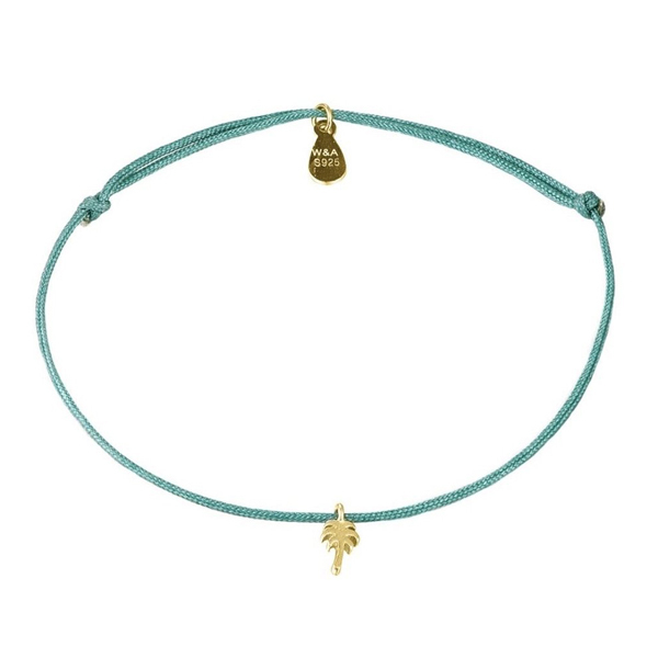 Hadmade 925 Sterling Silver Adjustable Turquoise Nylon Cord Palm Bracelet