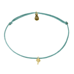 Hadmade 925 Sterling Silver Adjustable Turquoise Nylon Cord Palm Bracelet