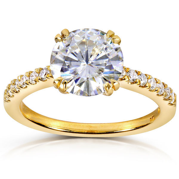 Gold Plated 925 Sterling Silver Pave Set Brilliant CZ Engagement Ring
