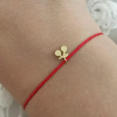 Handmade 925 Sterling Silver Plain Lucky Red Nylon Cord Cherry Bracelet