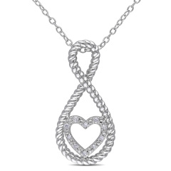 China Manufacturer Sterling Silver Cubic Zirconia Heart and Infinity Necklace
