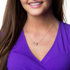 China Supplier Sterling Silver High Polish Sideways Anchor Necklace
