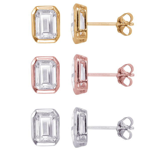 Women Design Sterling Silver Cubic Zirconia Superbringht Halo Stud Earrings