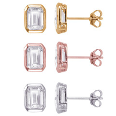 Women Design Sterling Silver Cubic Zirconia Superbringht Halo Stud Earrings