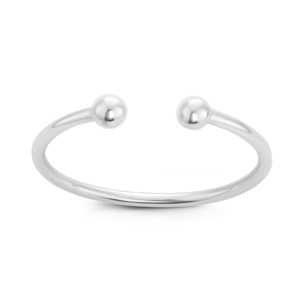 Landou Jewelry Sterling Silver Plain Design Small Open Ring for Girls