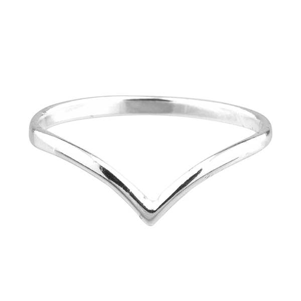 14K Gold Plated Sterling Silver Angled Heart V Shaped Knuckle Ring