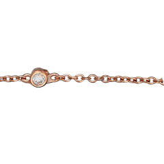 Sterling Silver Cubic Zirconia by the Yard Bow Necklace in Rose Gold Plated