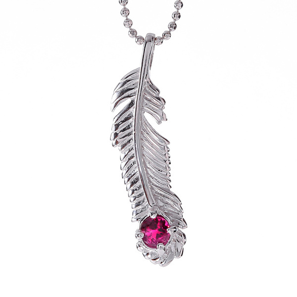Sterling Silver 14K Gold Plated Aquamarine March Birthstone Feather Necklace