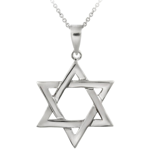 Jewish Jewelry 14K Gold Plated Sterling Silver Star of David Pendant Necklace