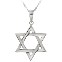 Jewish Jewelry 14K Gold Plated Sterling Silver Star of David Pendant Necklace