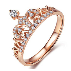 Latest Women Jewelry Micropave Cubic Zirconia Exquisite Crown Ring
