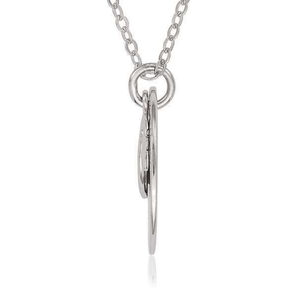 Sterling Silver I Love You to the Moon and Back Circle Pendant Necklace