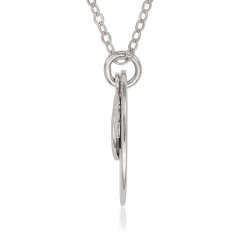 Sterling Silver I Love You to the Moon and Back Circle Pendant Necklace