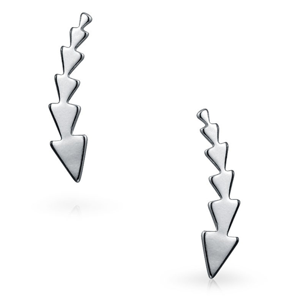 Landou Jewelry 925 Sterling Silver Triangle Ear Pins Climber Earrings