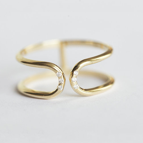 Best Wholesale Price Silver 925 Artificial Diamond Double Finger Ring
