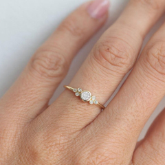 Simple Design 925 Sterling Silver Cubic Zirconia Cluster Ring