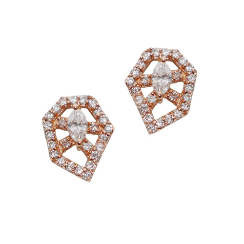 Landou Jewelry 925 Sterling Silver Fake Diamond Latest Stud Earrings