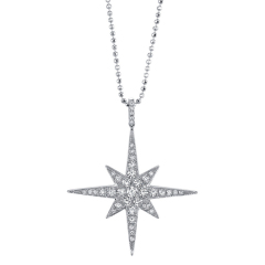Custom Design Rose Gold Pave-set CZ Women Starburst Necklace