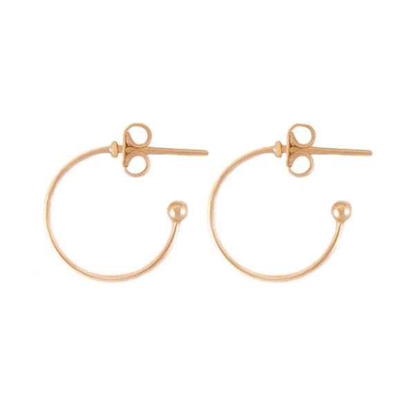 Simple Design Rose Gold Circle Hoop Earrings 925 Sterling Silver