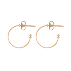 Simple Design Rose Gold Circle Hoop Earrings 925 Sterling Silver