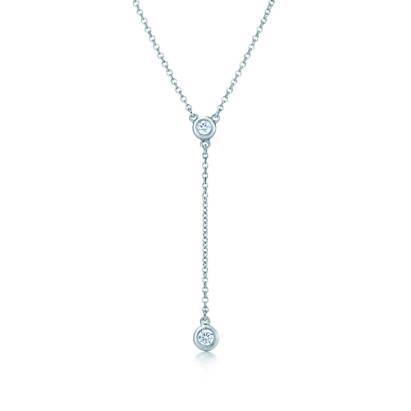 Latest Design Rose Gold Plated 925 Silver Two CZ by the Yard Necklace