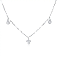 Sterling Silver Multi-Bezel Set By the Yard Cubic Zirconia Choker Necklace