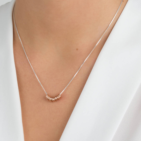 Latest Jewelry Sterling Silver Personlised Rose Gold Multi Small Rings Necklace