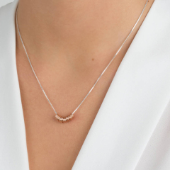 Latest Jewelry Sterling Silver Personlised Rose Gold Multi Small Rings Necklace
