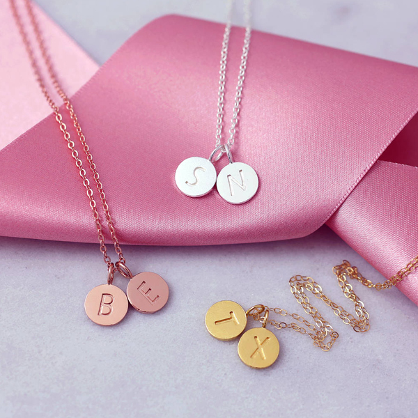 Women Jewelry Sterling Silver High Polish Tiny Double Disc Necklace with Best Price