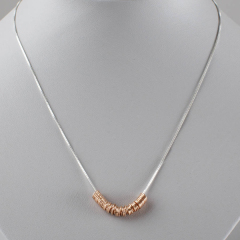Latest Jewelry Sterling Silver Personlised Rose Gold Multi Small Rings Necklace