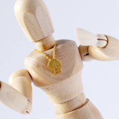 Landou Jewelry 14K Gold Over Cinco De Mayo Petite Skull Necklace